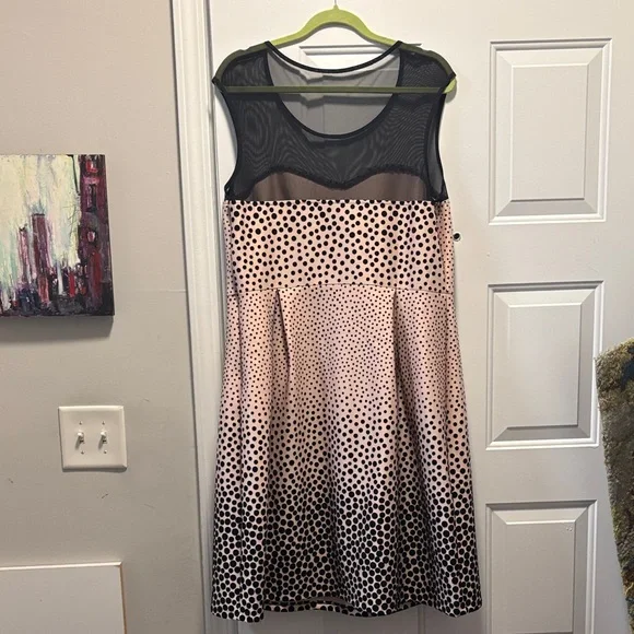 Enfocus Studio Pink and Black Ombre Polka Dot Dress - Picture 5 of 7